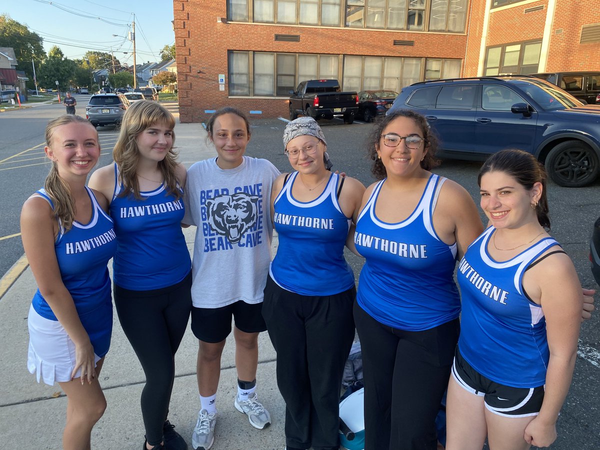 Josie Germano and Amelia Buccheri battled  defeated  Elmwood park singles opponents in two sets. Brynn Bushoven &amp; Emma Olah won their first doubles match Ema Bengu &amp; Lia Bruno won their second doubles to win the overall team match 4-1 for Hawthorne. 🎾🐻🎉 #gobears #bleedblue