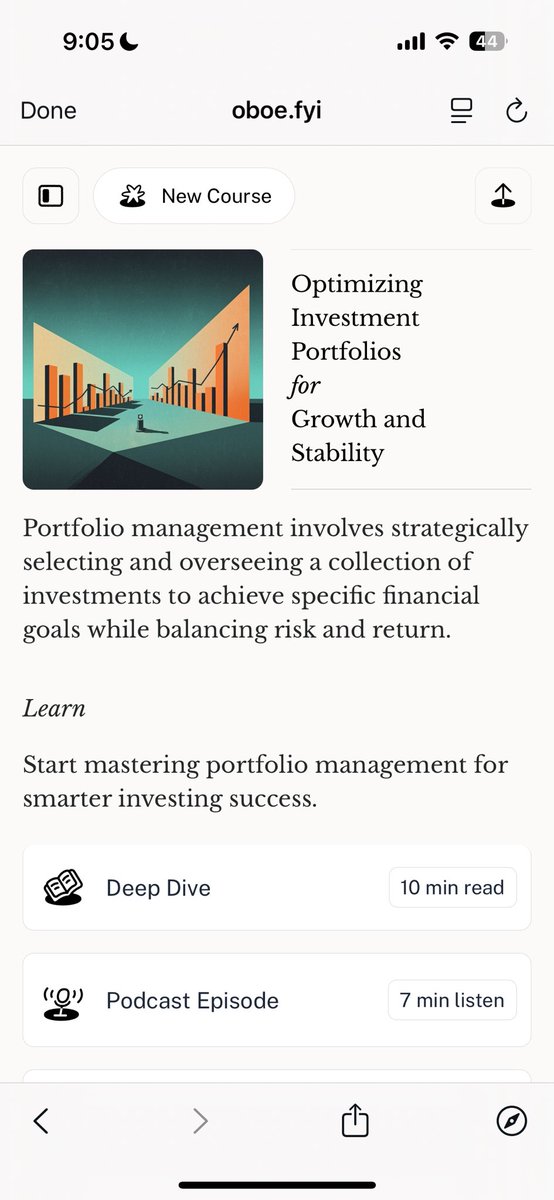 This might be one of the coolest things I’ve ever seen <a href="/oboelabs/">Oboe</a> 👀 

AI-powered learning platform that spins up courses for you on any topic with a single prompt. Incredible 🤯