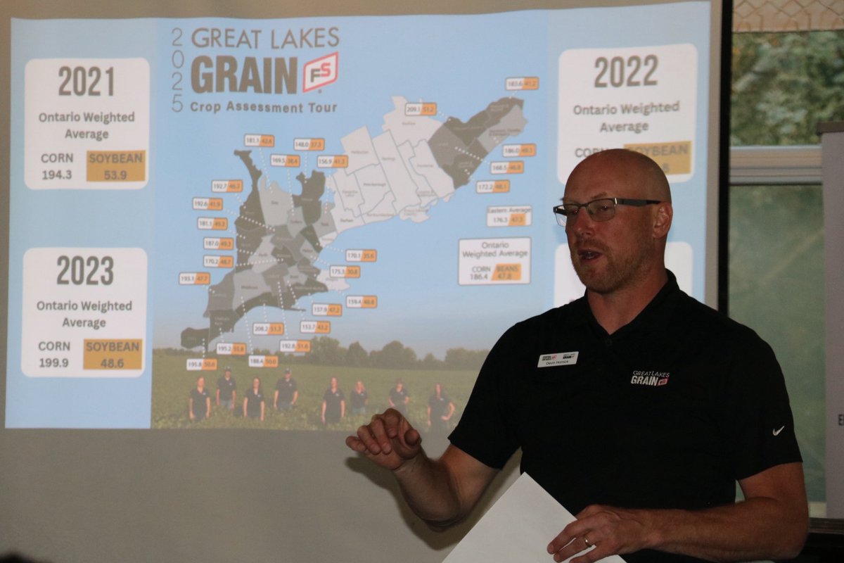 Great night with industry grain partners highlighting our 2025 Crop Your Results. 
<a href="/greatlakesgrain/">Great Lakes Grain</a> #GLGTour2025