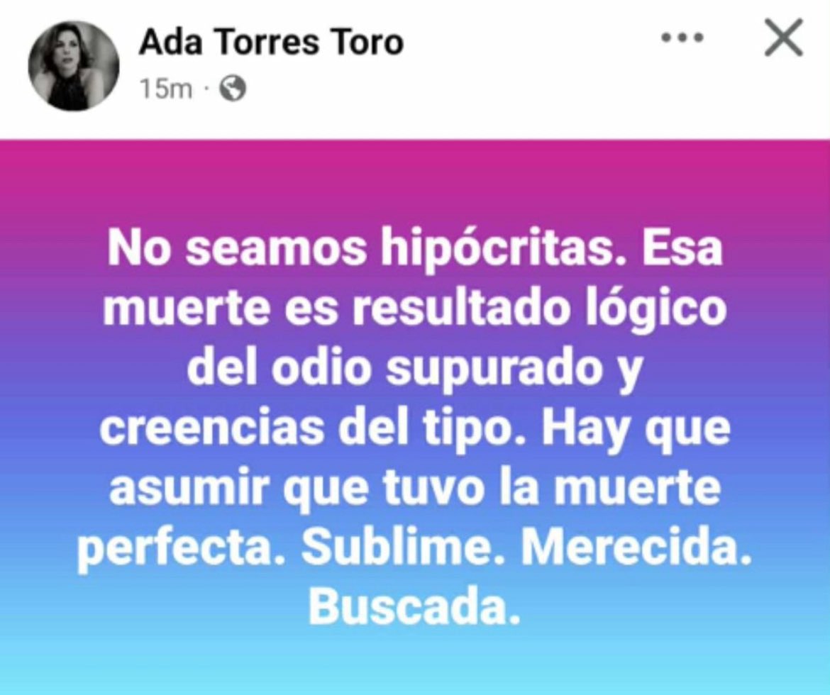 Qué nauseas me da esta que se hace llamar “tejedora de palabras”. Es más bien una cobarde tejedora de veneno.
@AdaTorresToro
#CharlieKirkdead #CharlieKirk