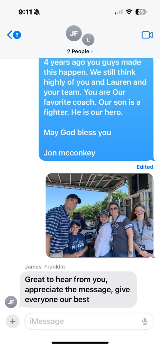Jon McConkey (@pastormcconkey) on Twitter photo 4 years ago Joel was invited to a football game at PSU via Coach Franklin. He has been so kind to send regards to my son Joel over the years.
I am thankful for the <a href="/PennStateFball/">Penn State Football</a> family in support of Joel and other cancer kids. #weare. 4 years ago Joel was invited to a football game at PSU via Coach Franklin. He has been so kind to send regards to my son Joel over the years.
I am thankful for the <a href="/PennStateFball/">Penn State Football</a> family in support of Joel and other cancer kids. #weare.