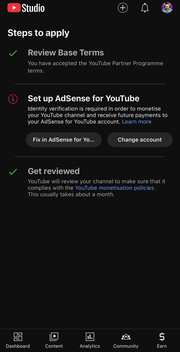 harshkum's tweet photo. Got my channel monetised on my birthday 5 sep after 800+ uploads in 2 years and when i was verifying my ID for adsense it got failed and my channel got demonetised @YouTubeIndia @YTCreatorsIndia @YouTube Channel name GOLA SAAB. I want to upload the valid ID pls assist. https://t.co/6mxCT1wdqT
