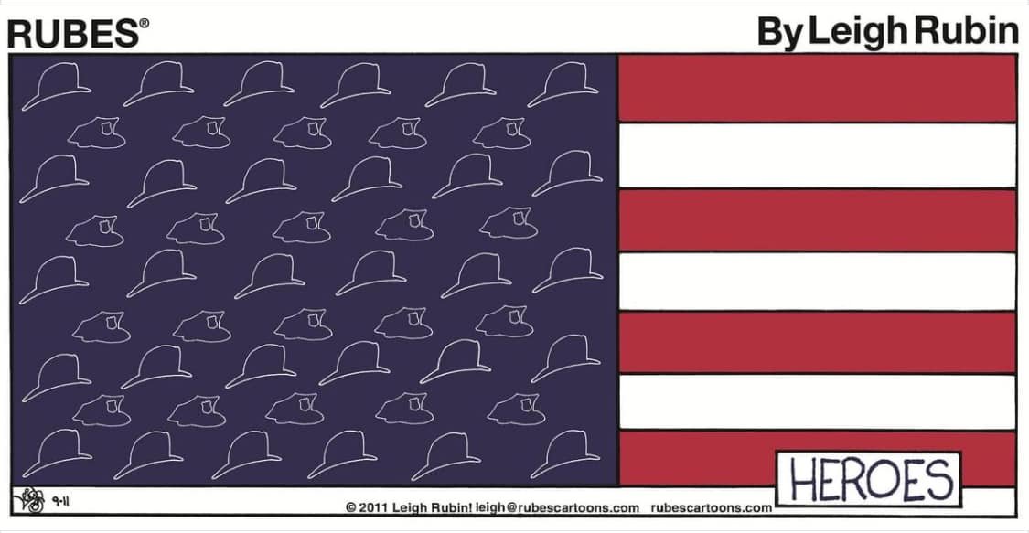 frems2020's tweet photo. Leigh Rubin @RubesCartoons
#September11 #InTheirMemory #heroes https://t.co/7Btk4QGOWL