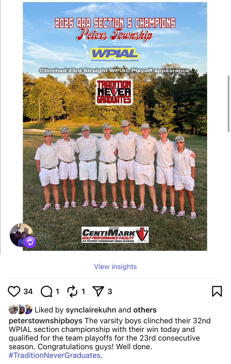 Peters Twp Boys Golf (@peterstwpgolf) on Twitter photo 