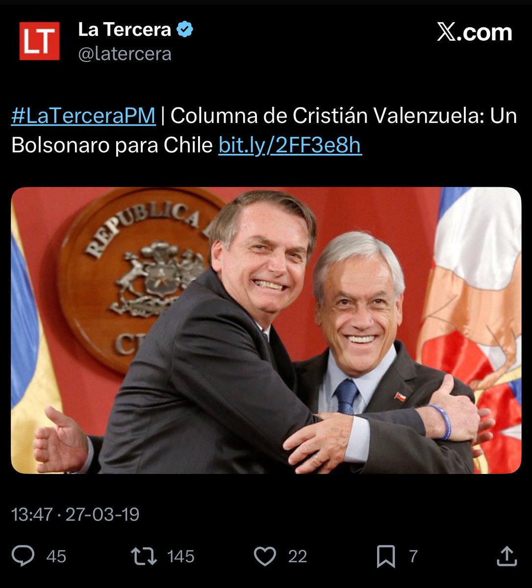 27 de marzo de 2019, el principal asesor de Kast escribía una columna llamada “Un Bolsonaro para Chile”, el mismo que escribió una columna que decía que la izquierda quería robarse la elección.