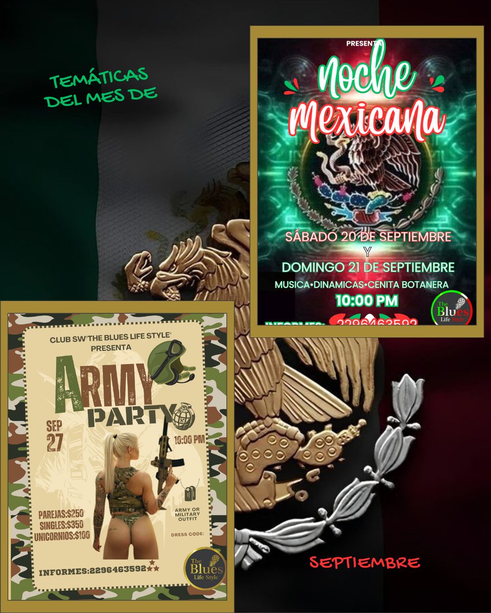Después de unos días de descansos ,forzosos, regresamos nuevamente a nuestras noches!!*20 y 21 DE SEPTIEMBRE: NOCHE MEXICANA 
*27 DE SEPTIEMBRE: ARMY PARTY.
*ANFITRIÓNES:<a href="/Netzayoficial1/">NETZAY🌟 y LUCIFER 😈</a> 
<a href="/lunitauni41360/">LILITH ❤️‍🔥</a> 
<a href="/Ivyzious/">IvySw</a> 
<a href="/Annie_v1992/">💀 Mömmie Bünnie 🖤 45K✨</a> 
<a href="/LegnaIvySw/">😇Lҽɠɳα ҽ IʋყSɯ🧙‍♀️𝓽𝓱𝓮 𝓪𝓷𝓲𝓶𝓪𝓵 𝓵𝓸𝓿𝓮𝓻</a> 
<a href="/SrParaiso/">Sr Paraiso</a>