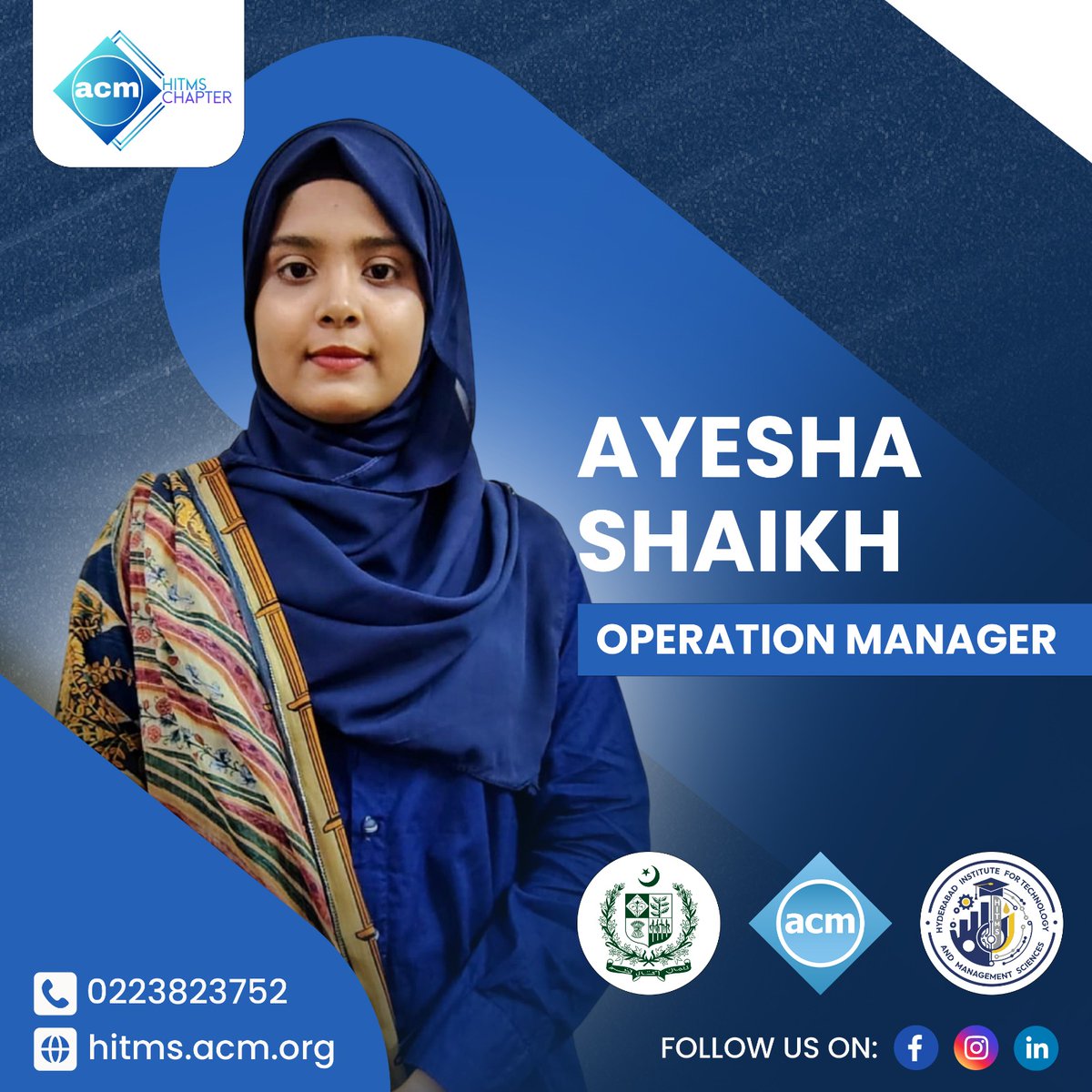 Hitmsacmchapter's tweet image. Ayesha Shaikh ensures that every event, plan, and task unfolds seamlessly. Her calm efficiency and behind-the-scenes brilliance make her the silent force of success.
"Precision in motion — Ayesha makes it look effortless."
#acmstudentexecution #OperationsSpecialistotlight #HITMS