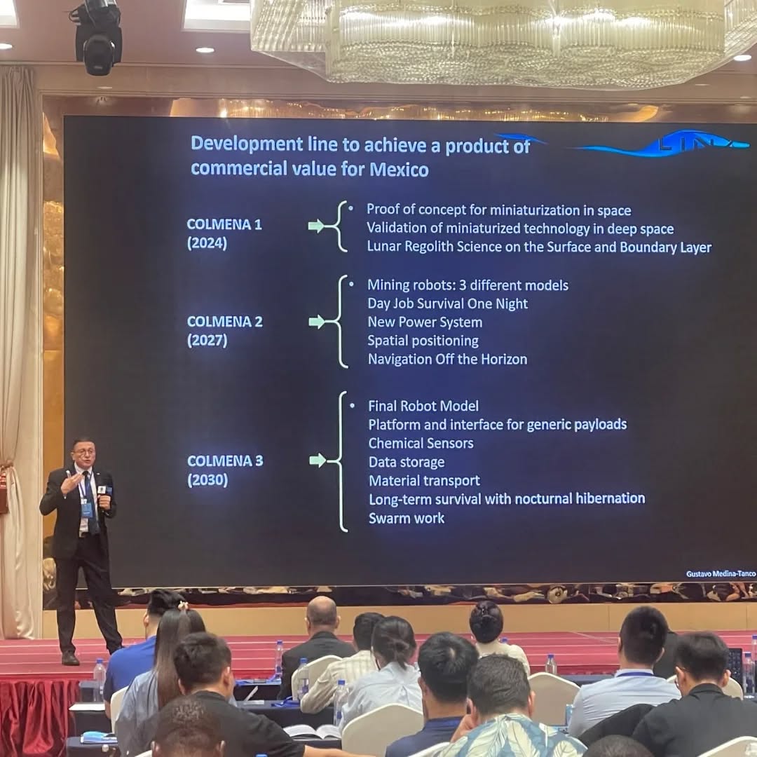 LINX_ICN_UNAM's tweet photo. Esta semana,  el Dr. @gmtanco  presentó en China la estrategia del laboratorio #LINX , así como #COLMENA2, en el marco del Micro/Nanosatellite and Space Mission Symposium MNS , recibiendo un reconocimiento internacional. #ProyectoCOLMENA https://t.co/bIeeT5RDEy