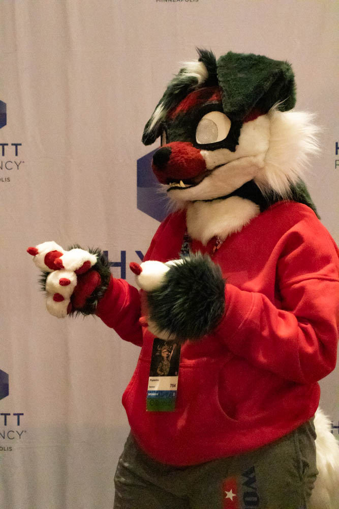 poptartro's tweet photo. I am so insanely excited to introduce you all to my Red Hood themed fursuit! Meet Jay! He made his debute at #furrymigration and if anyone got photos with him I would absolutely love to see them!

Headbase by: @stuffedpandastudios 
Furred by: @sharkbuttsushi 
📸: @foxlanez https://t.co/VsGWoCECkU