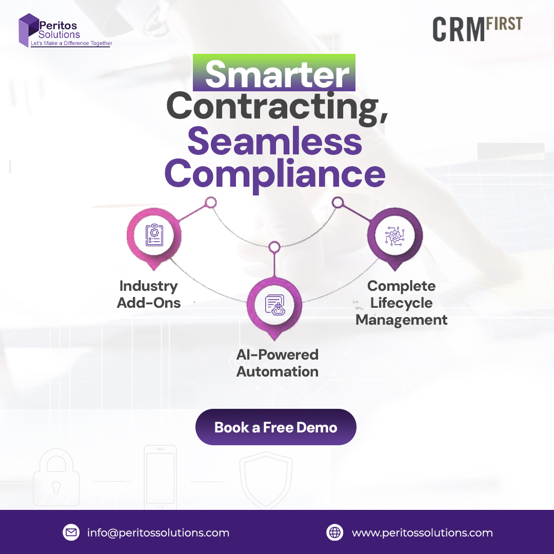 Peritos_sol's tweet image. 🚀 Simplify, automate &amp;amp; scale contract management with Peritos &amp;amp; CRMFIRST!
🔹 Industry-specific add-ons
🔹 AI-powered features for automation &amp;amp; insights
🔹 Full contract lifecycle management

#PeritosSolutions #ProContracts #ContractAutomation #ComplianceSolutions