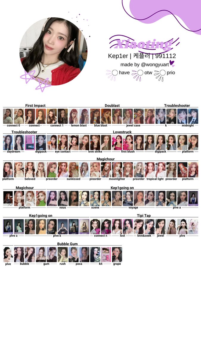 🧸[케플러/KEP1ER] BUBBLE GUM ALBUM PHOTOCARD TEMPLATE (COMPLETE