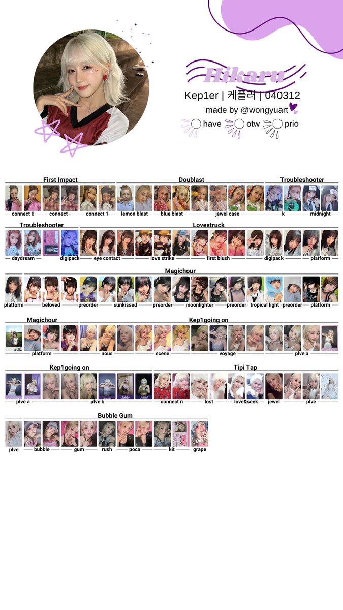 🧸[케플러/KEP1ER] BUBBLE GUM ALBUM PHOTOCARD TEMPLATE (COMPLETE