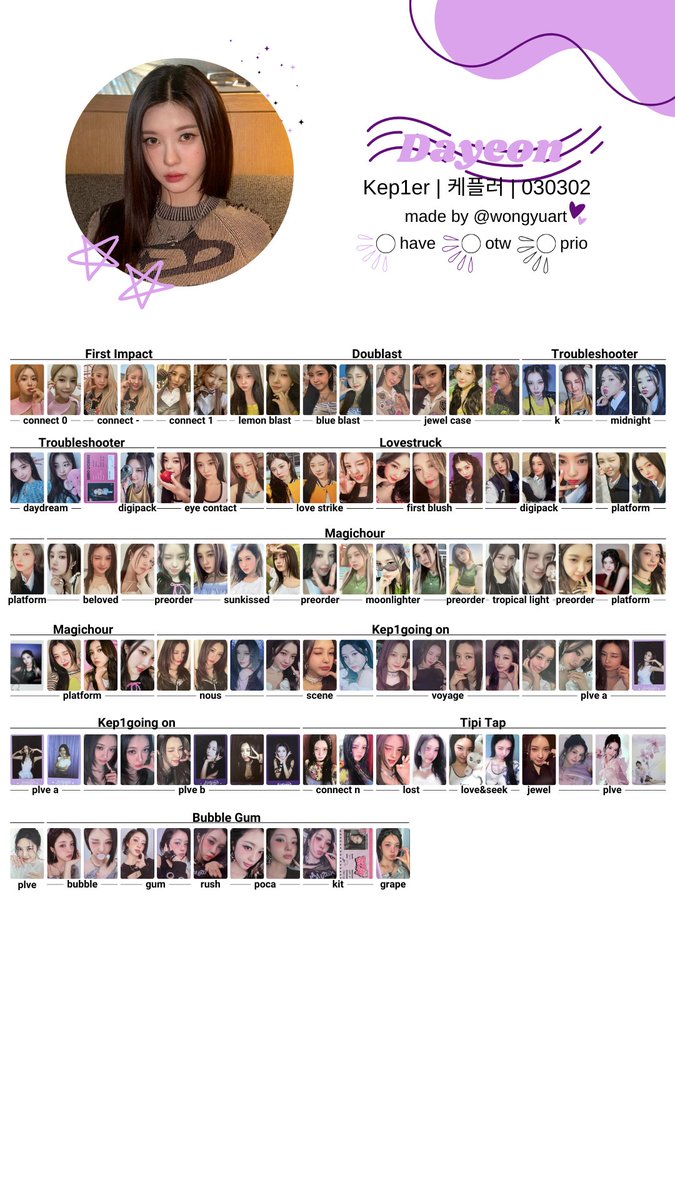 🧸[케플러/KEP1ER] BUBBLE GUM ALBUM PHOTOCARD TEMPLATE (COMPLETE