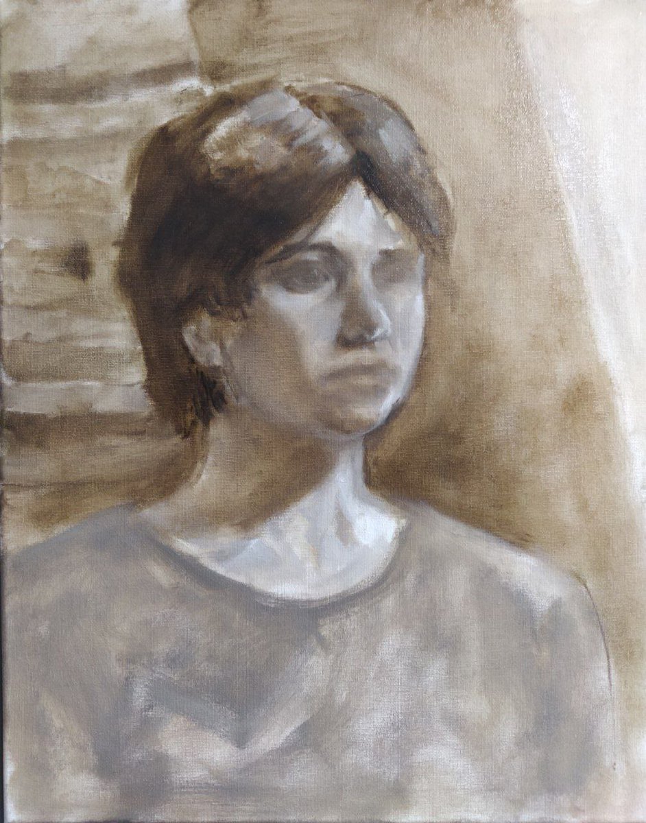 SEiVER__'s tweet photo. : 10 minutes in 
: better after 3 classes  
and this is only the beginning of the work

#oilpainting #portrait #portraitpainting #paintinginprogress #wip #art #10minutepainting #earlystages #underpainting https://t.co/DQcJphPZam