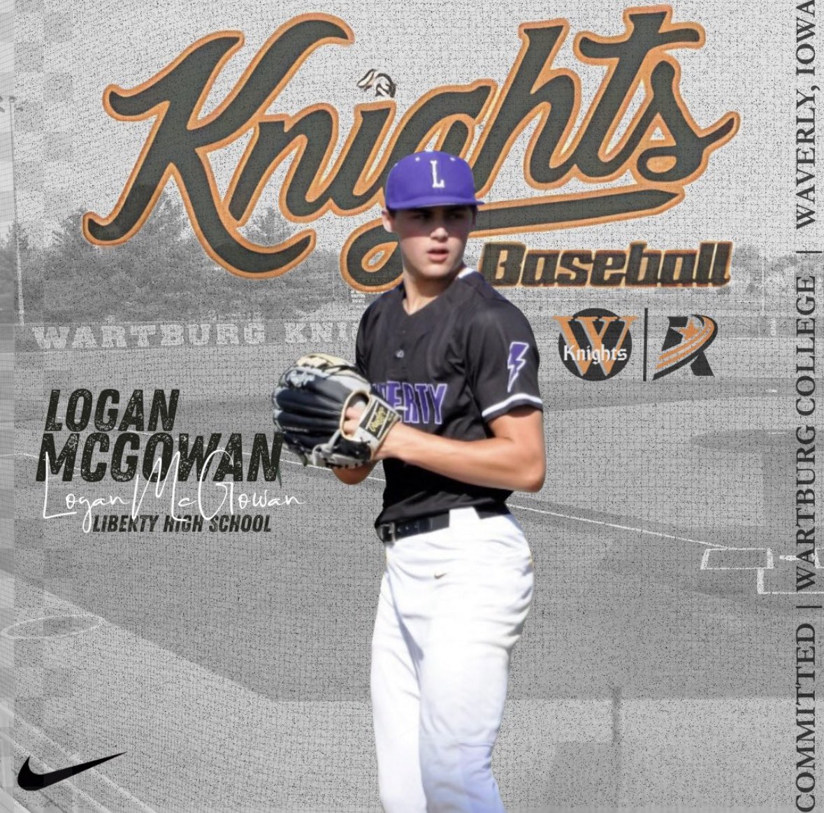 Congratulations to Iowa City Liberty senior Logan McGowan on his commitment to Wartburg College! The Dream Team is excited for you and can’t wait to watch you compete at the next level! ⚾️