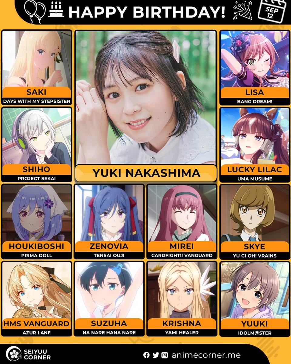 seiyuucorner's tweet photo. Happy 28th birthday Yuki Nakashima! 🎉

Let's wish her all the best @Yuki_Nakashim

#YukiNakashima #中島由貴 #中島由貴生誕祭2025 https://t.co/xjxexVjg0O