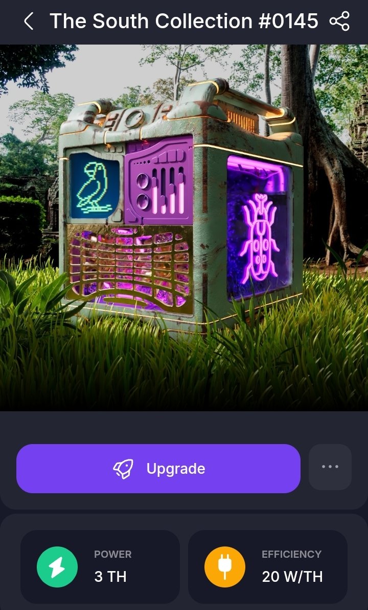 monoparti's tweet image. My favourite miner belongs to the South Collection.
I bought it in the secondary market. I like it because it is my rarest one. Among the top 10% of its kind.
I haven't upgraded it yet, as I focus on my main machine.
@gomining
#GoMining10M