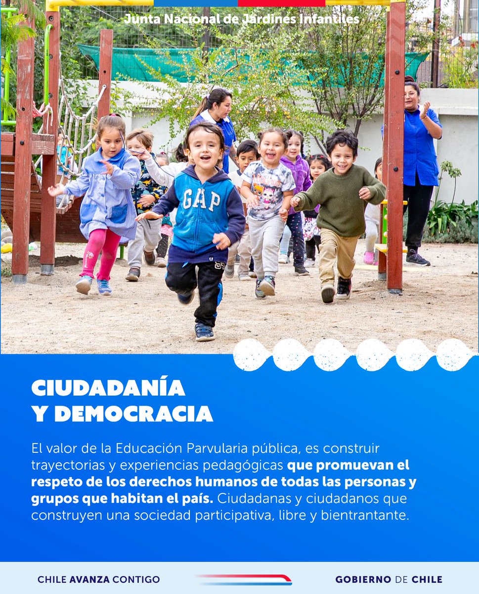 Invitamos a las comunidades educativas, familias y equipos a trabajar por un país respetuoso y democrático. Como JUNJI nos comprometemos con una Educación Parvularia pública que siembre las bases de un Chile lleno de esperanza para las generaciones del presente y futuro. 🇨🇱