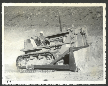 fallbrookwater's tweet image. Throwback Thursday: Check out "Fat" Millis, sometime around 1949! He's operating a D-8 Caterpillar bulldozer as part of the construction of Red Mountain Reservoir. #WorkForWater #fallbrook #redmountainreservoir