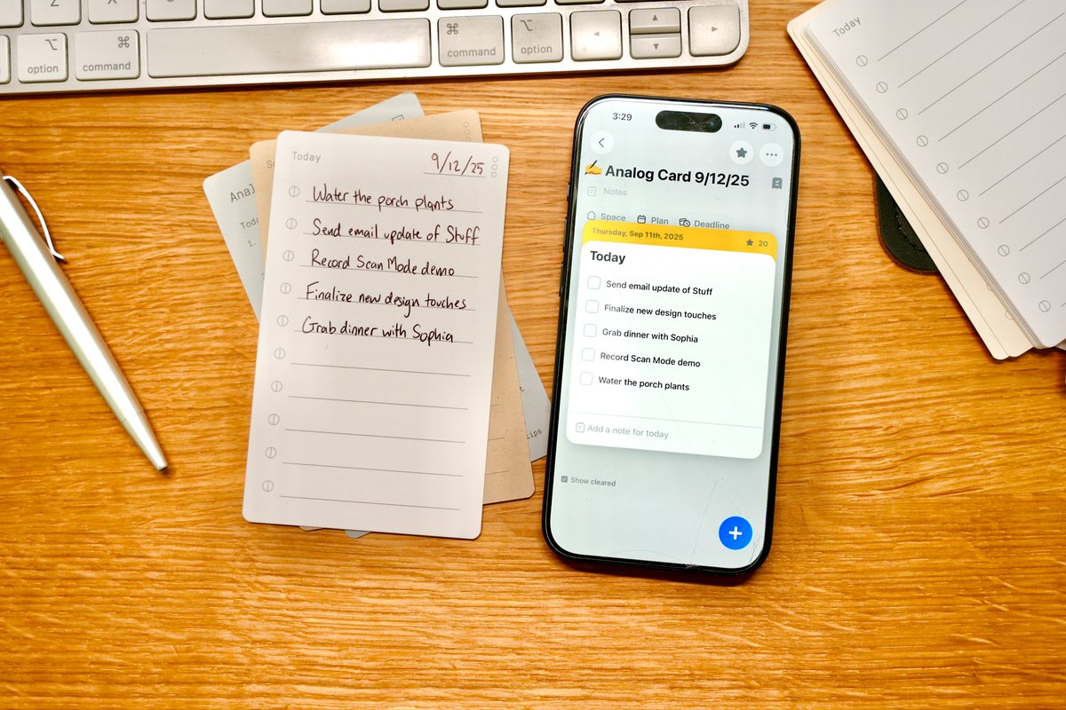austboston's tweet image. If you use @ugmonk Analog cards, you can easily scan those (or any written list) into @stuff_app_ with the new iOS 26 update next week