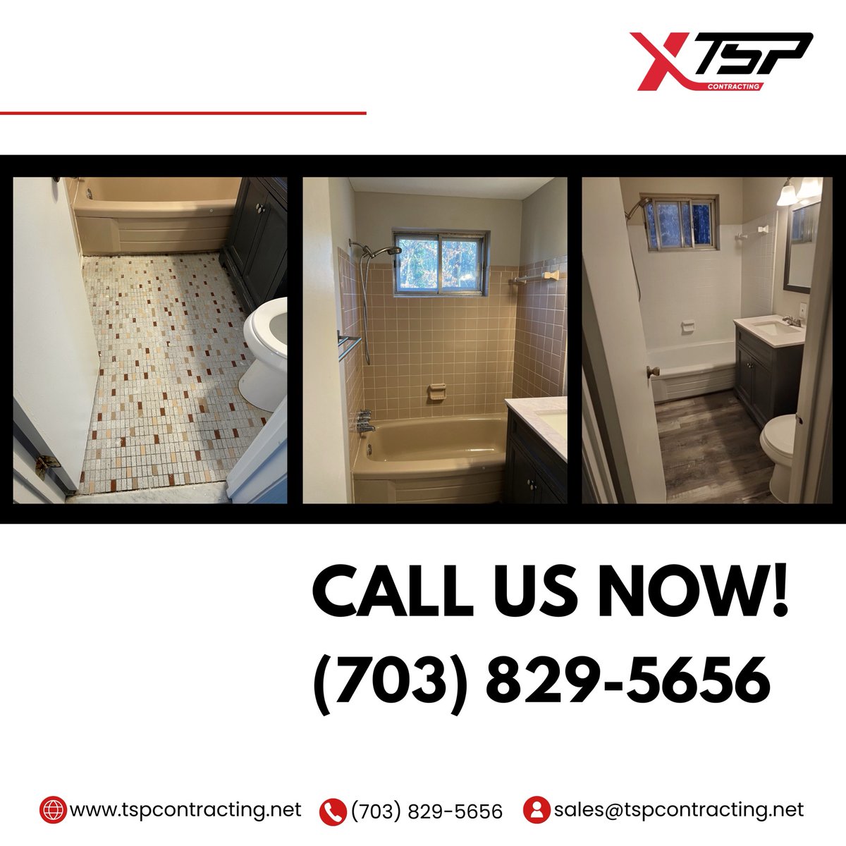 tspremodeling's tweet image. A bathroom should be more than just functional – it should feel like your personal retreat. 🛁

We turned this dated space into a modern, stylish upgrade that homeowners love.

📞 (703) 829-5656 

#BathroomRemodel #HomeUpgrade #TSPContracting #FairfaxVA #BeforeAndAfter