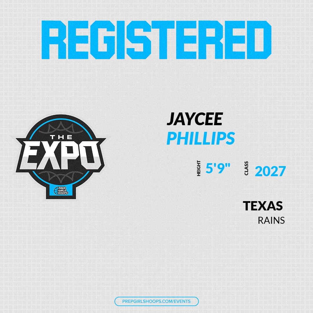 Welcome Class of 2027 Jaycee Phillips (<a href="/jayceep2027/">Jaycee Phillips</a>) of Rains HS to the <a href="/PGHTexas/">Prep Girls Hoops Texas</a> Showcase @ Sport Support Athletic Center (Swisher Courts). 

🔥🏀 #PGHExpoTX 🏀🔥

Register NOW! 👇  
events.prepgirlshoops.com/e/1661/registe…