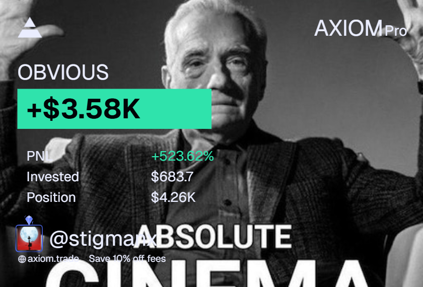 Big W 

axiom.trade/@stigman 

Wallet: 8fsKLLtvKNanL4ginCaiRS6UfeemY11rSf8U8fN1dJw4