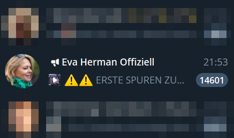 schwurbelwatch's tweet photo. Wir haben seit Monaten nicht mehr in die üblichen #Telegram-Gruppen geschaut (ist sowieso immer derselbe Quark).
Verschwörungsunternehmerin #EvaHerman stuhlte vom 18.03. - 11.09. sage und schreibe 14.601 Posts raus. Das sind ca. 82 pro Tag.
Komplett irre. https://t.co/FVG4tfur1h