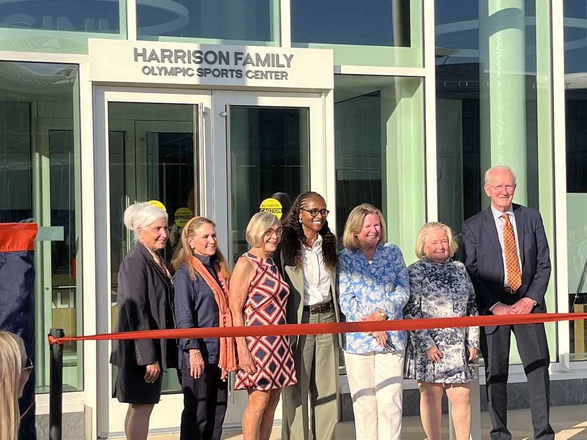 So great to have the Harrison family with Don, Alice and Carla doing the ribbon cutting for the Harrison Family Olympic Sports Center at UVA!!!