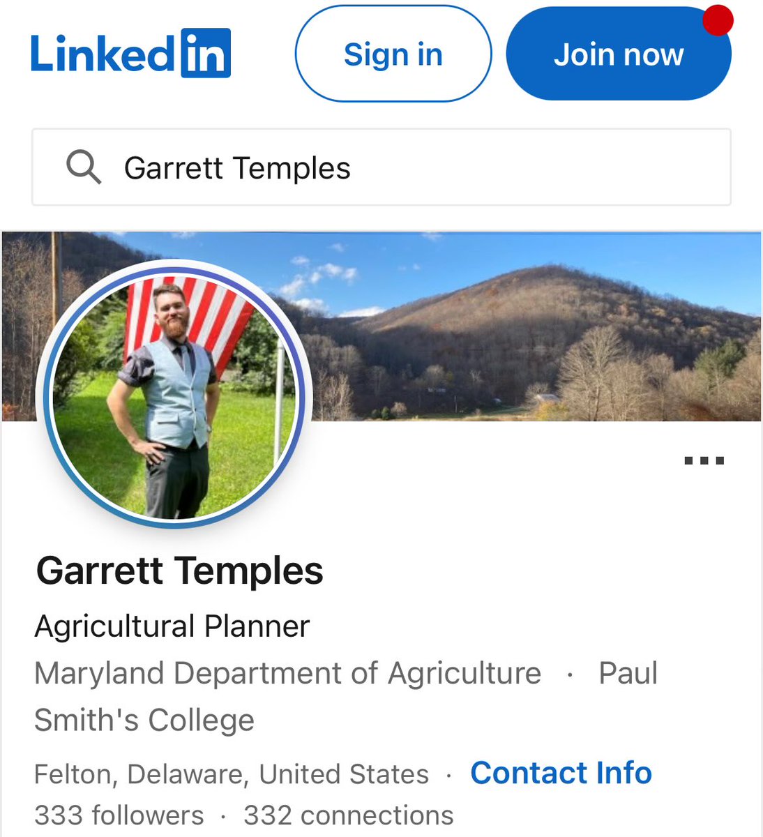 Chief Trumpster (@chieftrumpster) on Twitter photo Meet Garrett Temples.
He’s an employee of the Maryland Department of Agriculture.
Shame on him.
Hi <a href="/MdAgDept/">Maryland Department of Agriculture</a>, does this individual share your values? Meet Garrett Temples.
He’s an employee of the Maryland Department of Agriculture.
Shame on him.
Hi <a href="/MdAgDept/">Maryland Department of Agriculture</a>, does this individual share your values?