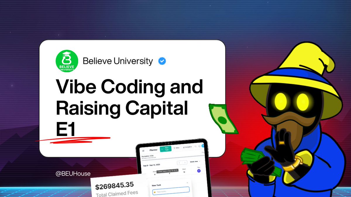 New video for <a href="/BEUhouse/">Believe University</a>!

At BEU, we’re leading the charge where vibe coding meets community + capital.

Our latest build? TaskDump — an AI app that auto-schedules your day from a simple task dump.

👉 Built in Lovable, powered by Supabase + OpenAI.

And the best part? Projects