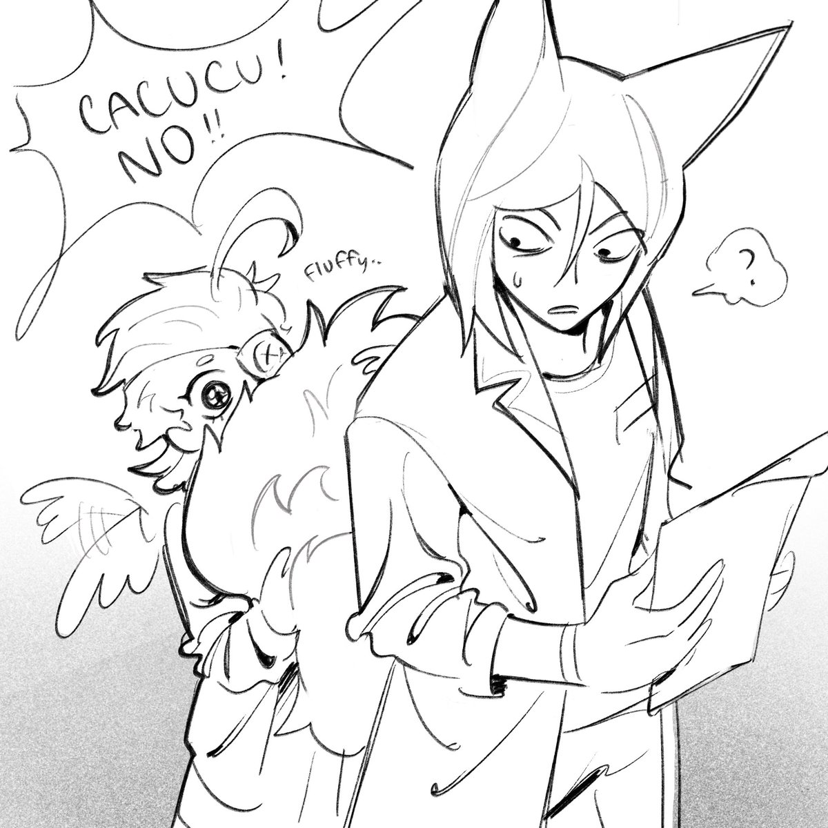 cacucu as a human boy and Ifa as a paediatrist AU #GenshinImpact #Cacucu #Ifa #Tighnari