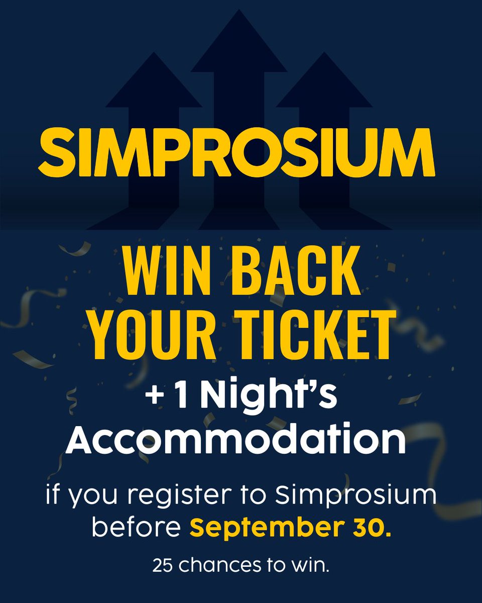 simprosoftware's tweet image. Win a FREE ticket to Simprosium! 🚀

Register by September 30th, and you’ll be automatically entered to have your full ticket + one night&apos;s hotel covered! With 25 free registrations up for grabs, your chances are high. 

Register now: bit.ly/4dLtn3D