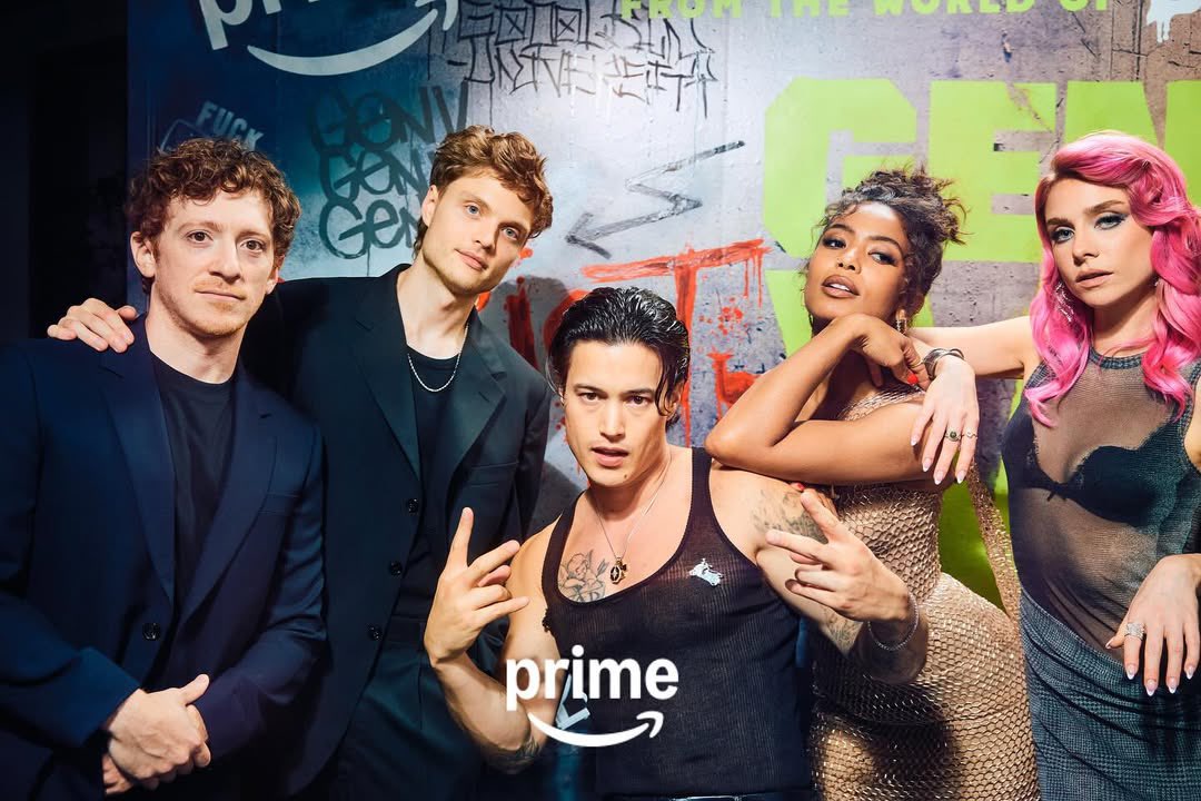 bestoflimoreau's tweet photo. Jaz Sinclair, Derek Luh, Maddie Phillips, Asa Germann and Ethan Slater at the after-party of the premiere of Prime Video’s Gen V Season 2. (September, 2025) https://t.co/nOkkKZWqNy