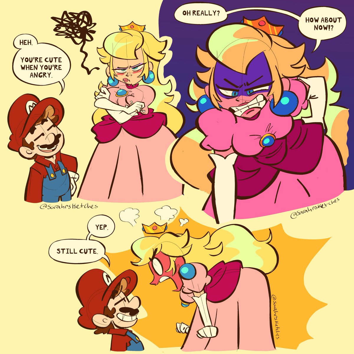 She’s cute no matter what ❤️🩷
.
A remake of an older Mareach comic :3