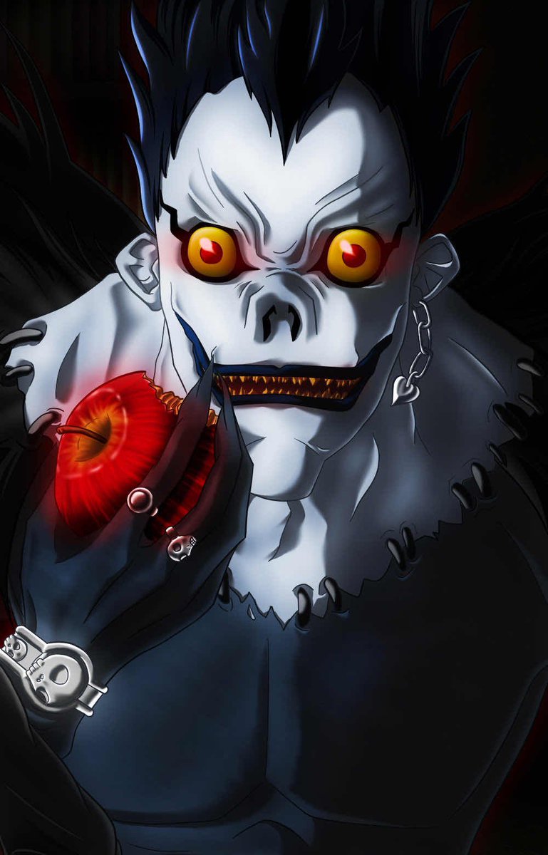 RYUKMEME's tweet photo. Long before I dropped the Death note to Light, or tasted the sweet flesh of Apples. I roamed the Shinigami realm. Dealing death to humans where I went. But their is a new realm within earth that has shinigamis…in love.

This will be a gift fought over by the humans in the trenches. Maybe then I can have some entertainment.

Give me names Kira will take care of the rest.