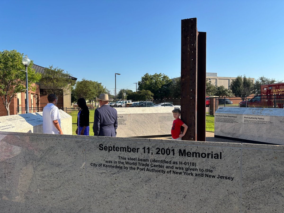Tarrant County Commissioner Alisa Simmons (@commalsimmons) on Twitter photo This morning, I stood with Kennedale’s leaders and neighbors at the city’s 9/11 Memorial to mark the 24th anniversary of that tragic day.
This memorial—built around a steel beam from the World Trade Center—honors the lives lost and the strength that carried our nation forward. This morning, I stood with Kennedale’s leaders and neighbors at the city’s 9/11 Memorial to mark the 24th anniversary of that tragic day.
This memorial—built around a steel beam from the World Trade Center—honors the lives lost and the strength that carried our nation forward.