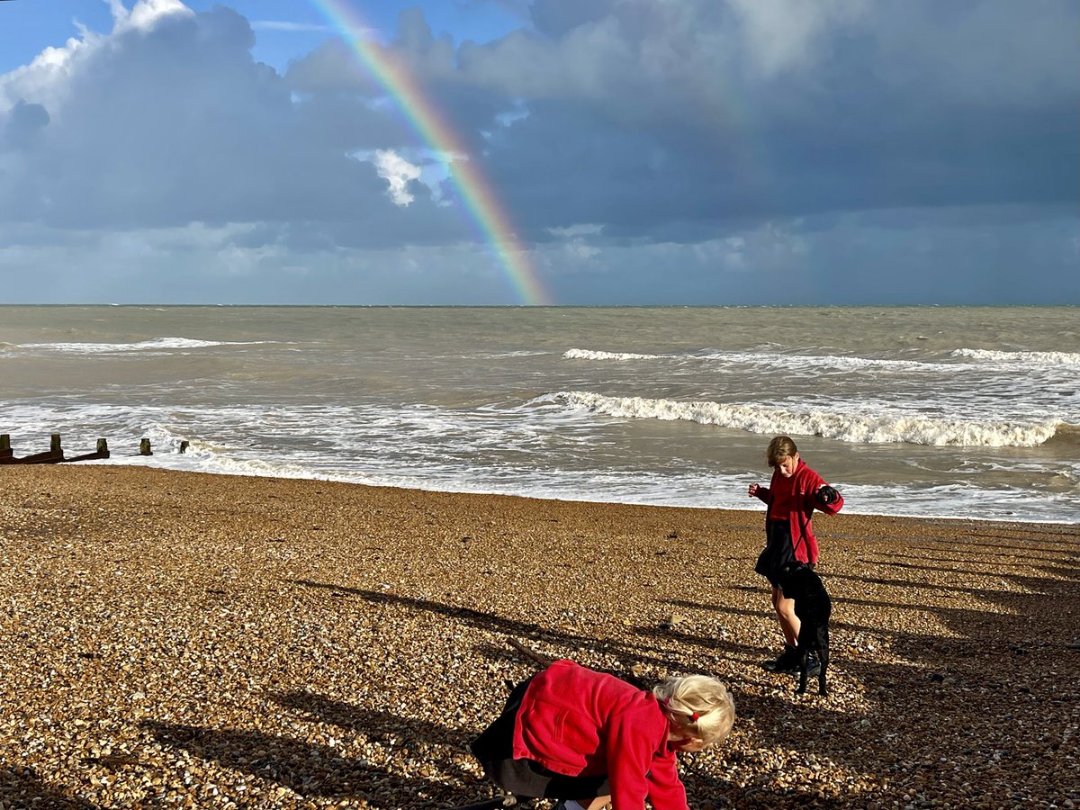 #Sunrise, big waves 🌊 and a #rainbow 😜🤪 #ThursdayMood ♥️ <a href="/AsDaughter1/">A’s Daughter</a>
