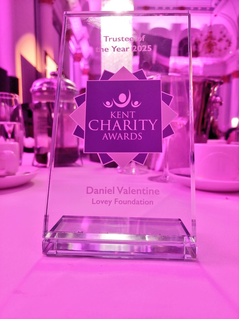 Daniel Valentine (@_danvalentine) on Twitter photo Very proud to collect the prize this evening for "Trustee of the Year" at the <a href="/KentAwards/">Kent Charity Awards</a> on behalf of <a href="/loveyfoundation/">Lovey Foundation UK</a>.
A real honour to represent this great charity.
Congratulations to our many volunteers, trustees and supporters. Very proud to collect the prize this evening for "Trustee of the Year" at the <a href="/KentAwards/">Kent Charity Awards</a> on behalf of <a href="/loveyfoundation/">Lovey Foundation UK</a>.
A real honour to represent this great charity.
Congratulations to our many volunteers, trustees and supporters.