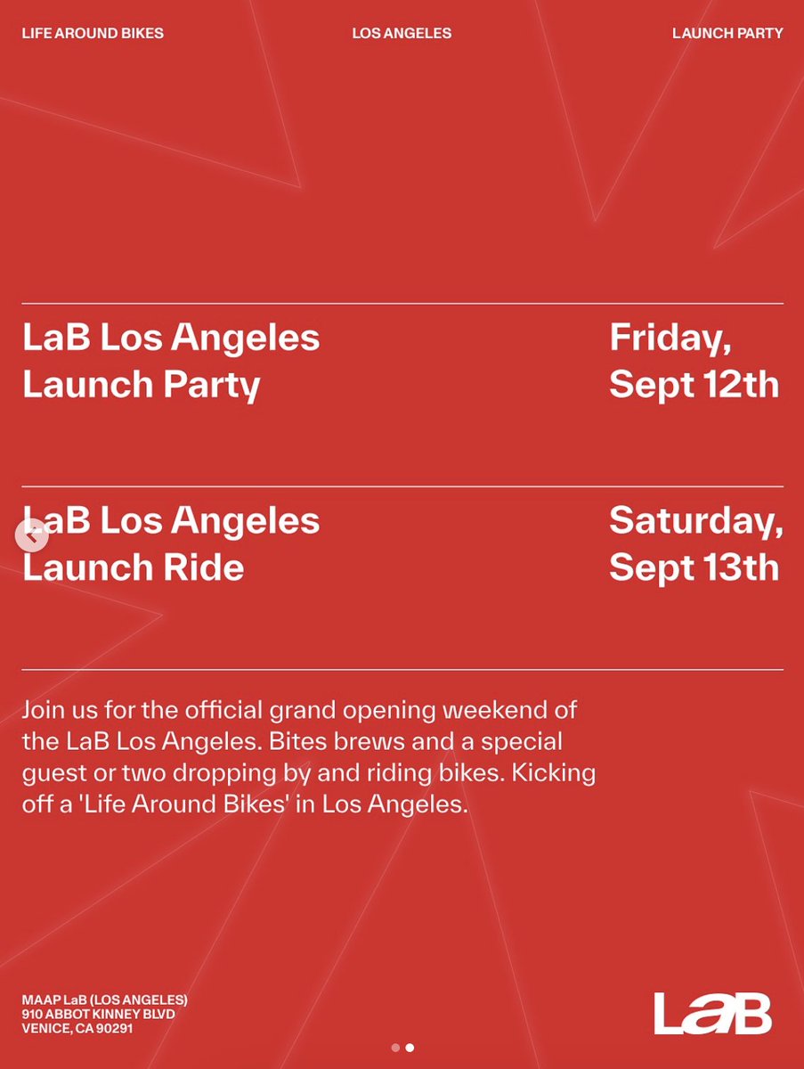 calebkramer's tweet image. If you&apos;re into cycling, design, retail, etc. @maap_cc is opening its first US store in Venice tomorrow. Looks like a worthy addition to the neighborhood. Hopefully it can bring some energy to that part of Abbot Kinney.