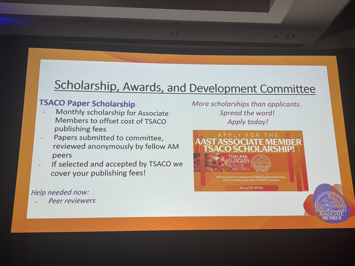 Proud of all the amazing programming and fundraising from the <a href="/traumadoctorsam/">AAST Associate Members</a> Scholarship, Awards, and Development Committee, led by the fearless <a href="/KaitlinRitterMD/">Kaitlin Ritter</a> #AAST2025. Raised $6,000 for <a href="/traumadoctors/">AAST</a> REF fund this year alone!