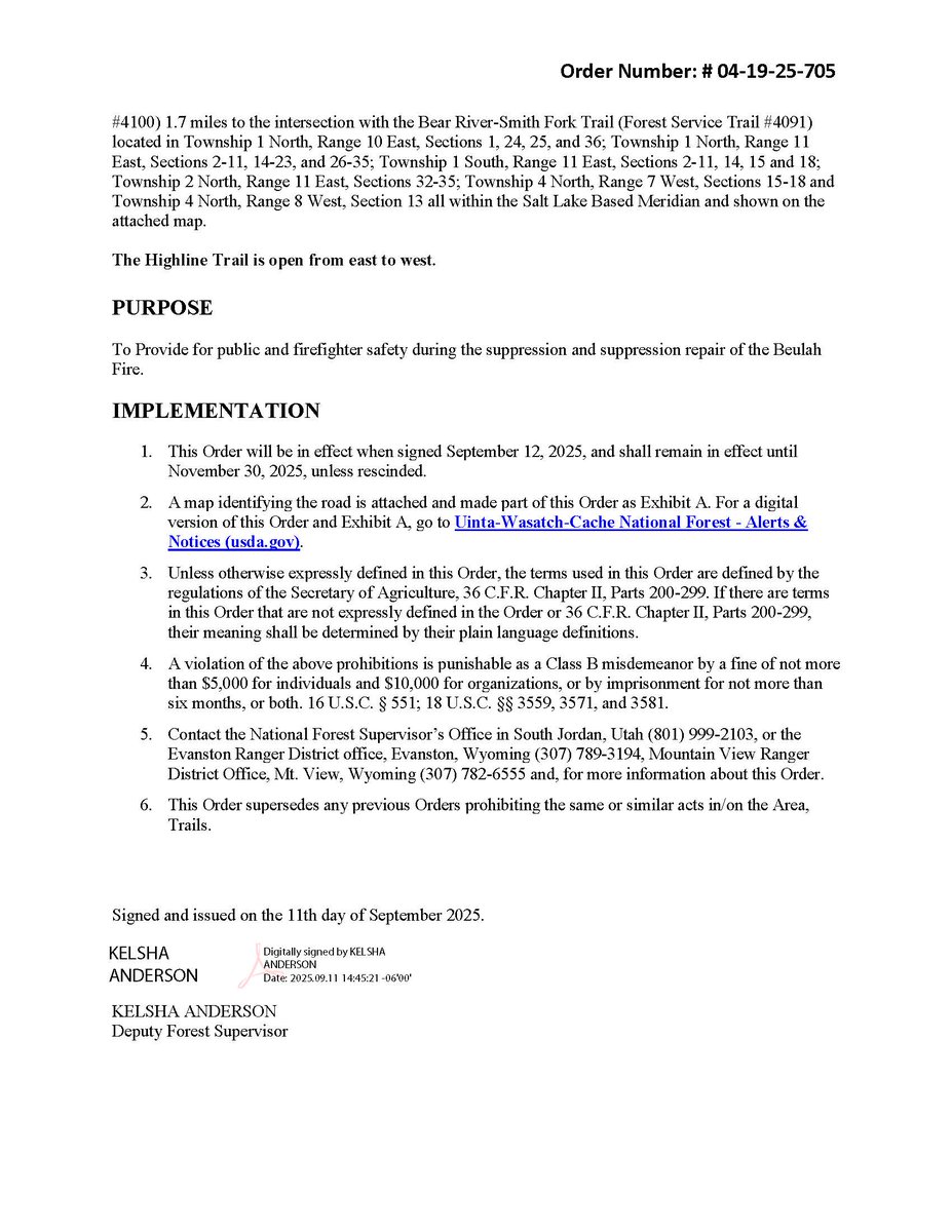 #uwcnf September 11, 2025 – Beulah Fire Update
Thanks to the hard work of the firefighters, management of the fire transitioned to a Local Type 4 team this morning. The fire is at 5,719 acres and 96% complete.
#beulahfire #FireYear2025