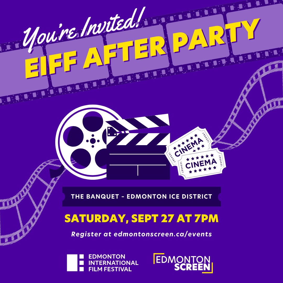 EdmontonScreen's tweet image. 🎬 Hosting the official @edmfilmfest After Party!

📍The Banquet (ICE District)
📅 Sept 27 at 7:00 PM
🎳 Snacks, bevvies, bowling &amp;amp; connections with #YEG&apos;s film/tv community
🎟 Free to attend — RSVP: edmontonscreen.com/event/eiff-aft…

#YEGFilm #EIFF #AlbertaFilm