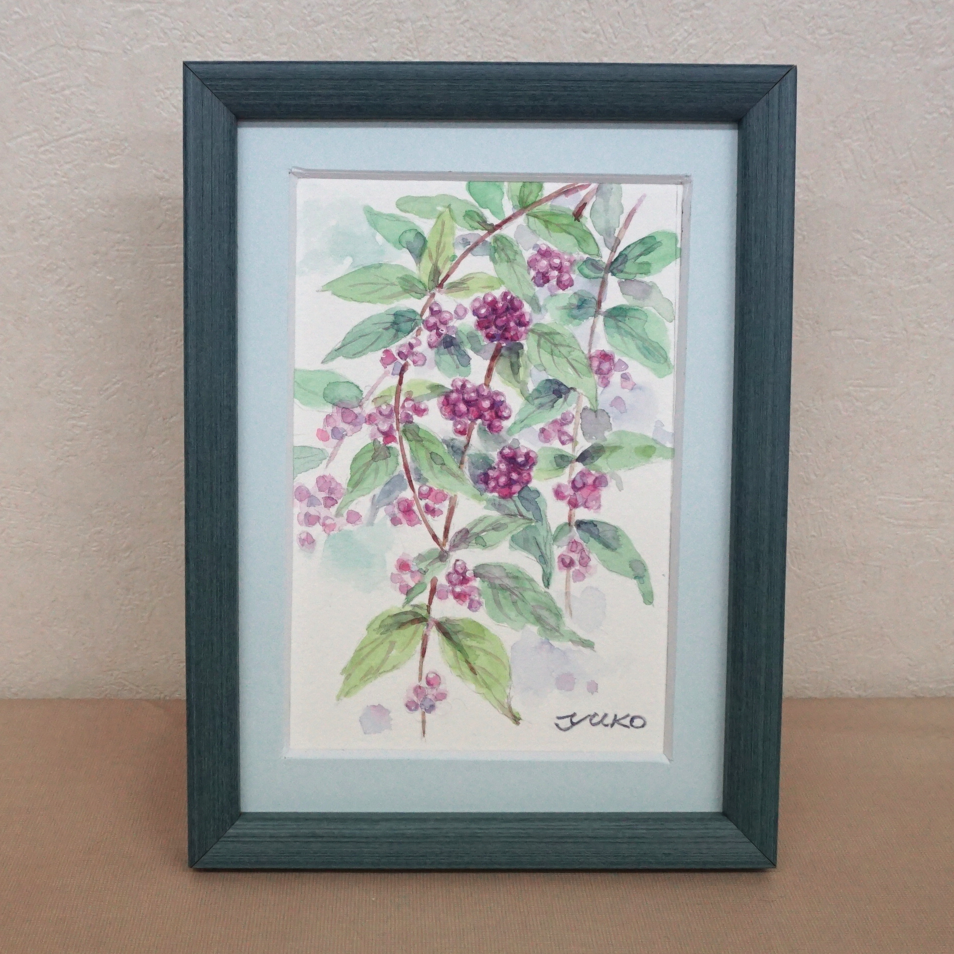 水彩、花の絵。 水彩画]八重咲きのツバキの花を描く/watercolorpainting /制作