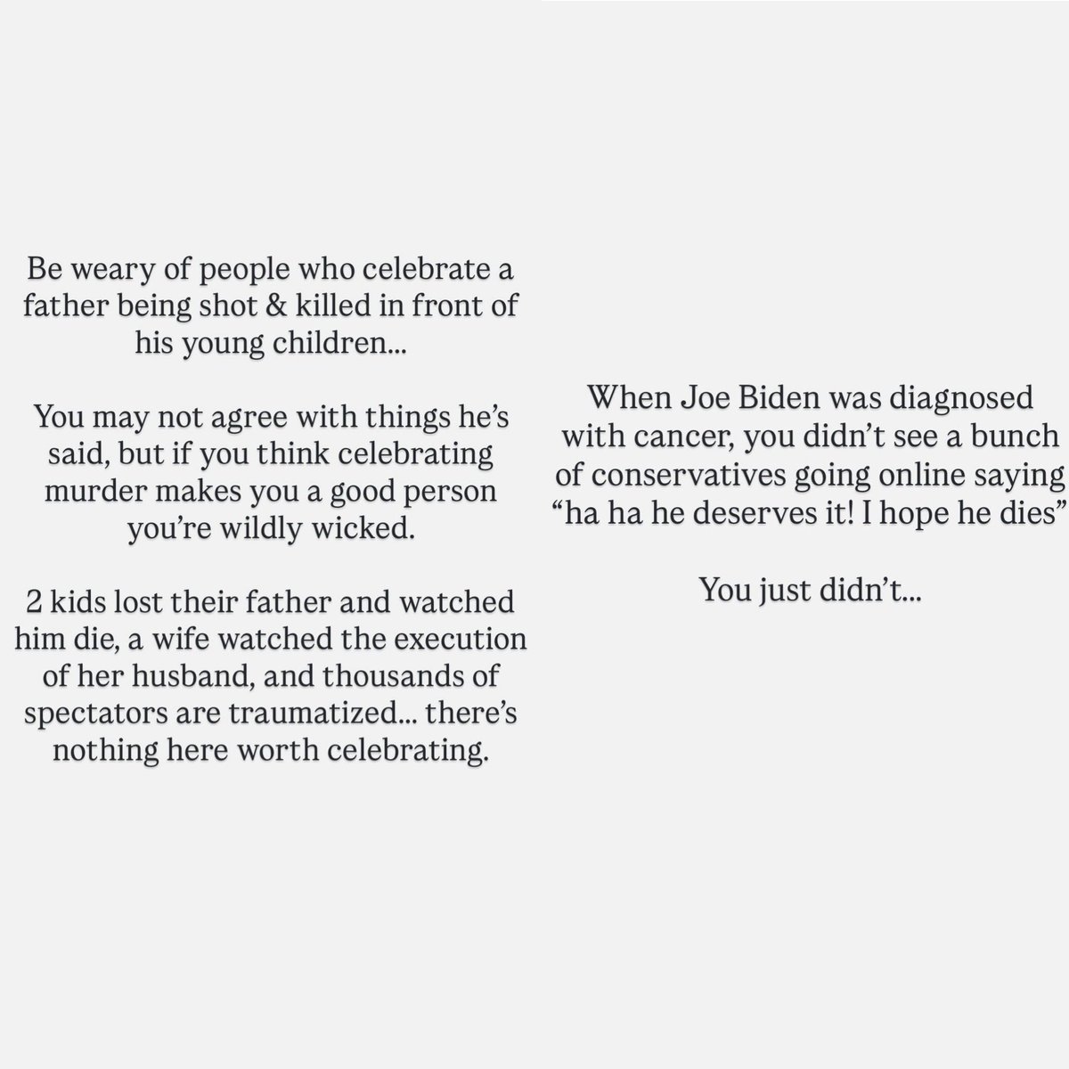 For “woke and peaceful” people you sure do love to celebrate murder.