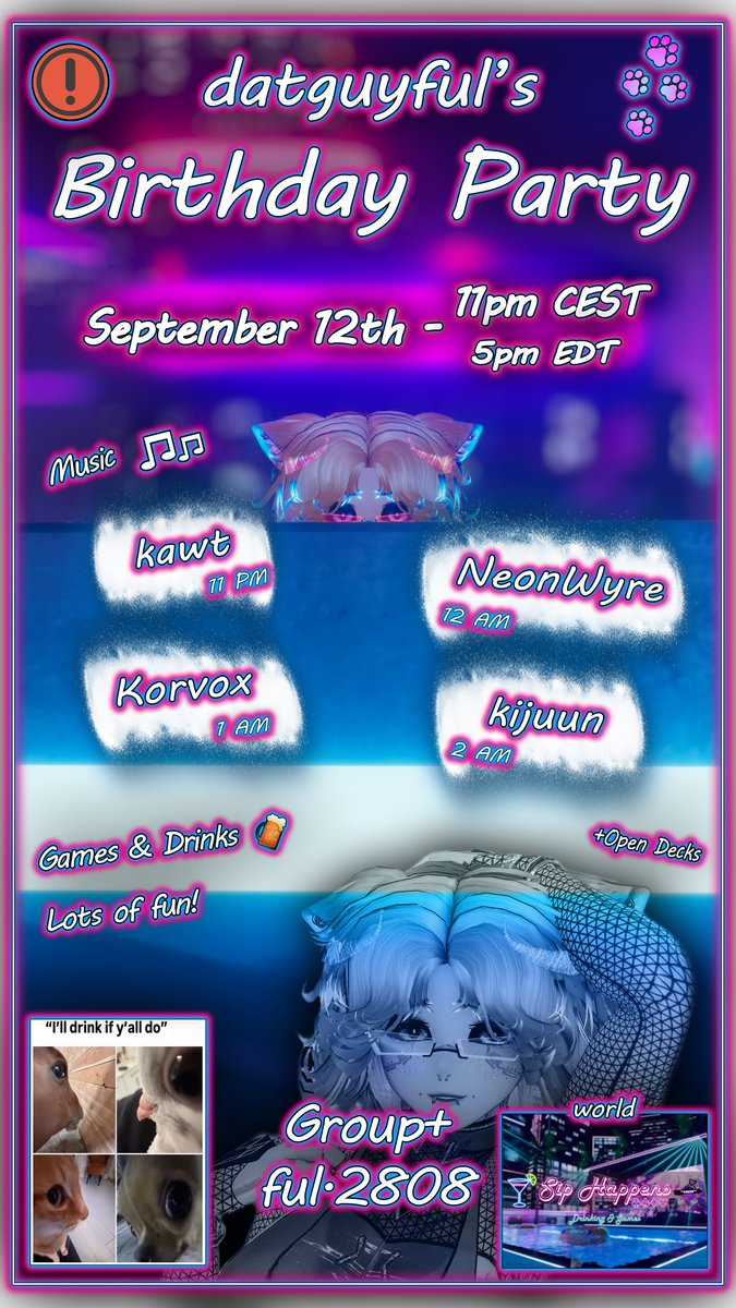Birthday Party | Friday 11pm CEST
Be there or be square ♡