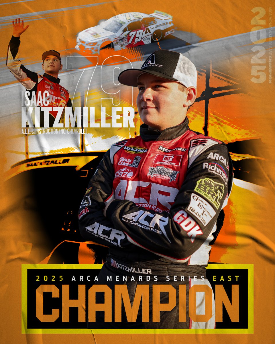 The rookie, Isaac Kitzmiller, WINS the 2025 ARCA Menards Series East championship!