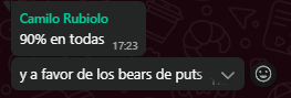 Optimaconsmgmt's tweet image. $GGAL #PlanillerosArgy #Meval

Lo hecho hoy:
Bueno primero, gracias a @CamiloRubiolo que ayer alertó sobre el 90% de prob que tenian los armados de puts, que estaban en 166 (ver post anterior 45/38), y durante la rueda MAS BARATOS AUN. Se podía desarmar en 190 de costo.
Todo