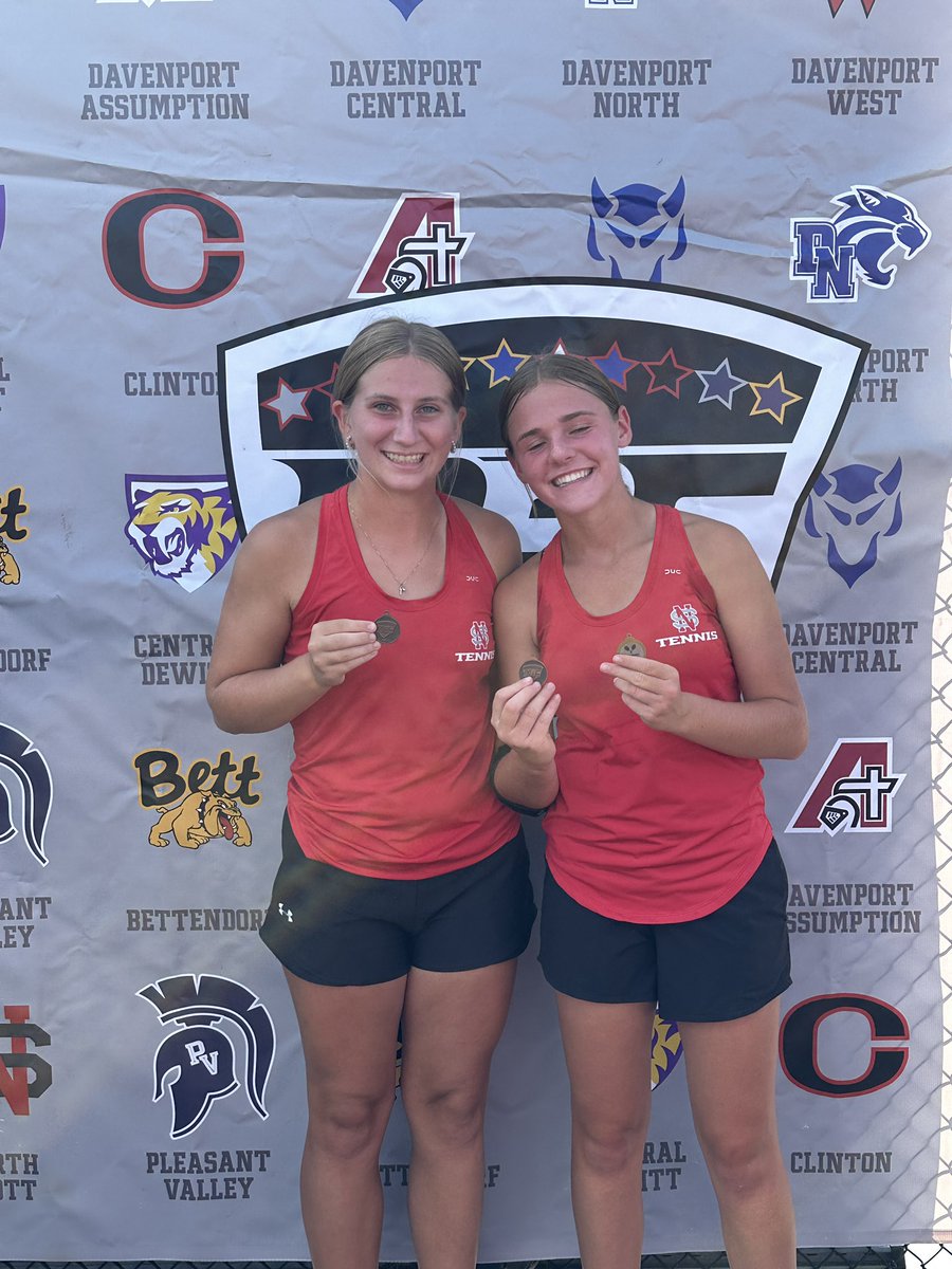 Finished up the MAC Conferende today…proud of all the girls for competing, playing hard and supporting each other!!

Congrats to Maddy Jepsen on winning #1 singles!

Congrats to Maddy Jepsen and Tori Samara for competing hard at 1 doubles and getting 3rd!   <a href="/NorthScottHS/">North Scott High School</a>