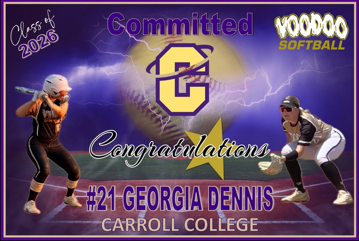 Congratulations to Senior #21 Georgia Dennis on her recent commitment to continue her education and softball journey at Carroll College.  We are proud of you and excited that you found your perfect fit for your next step. Go Saints!
